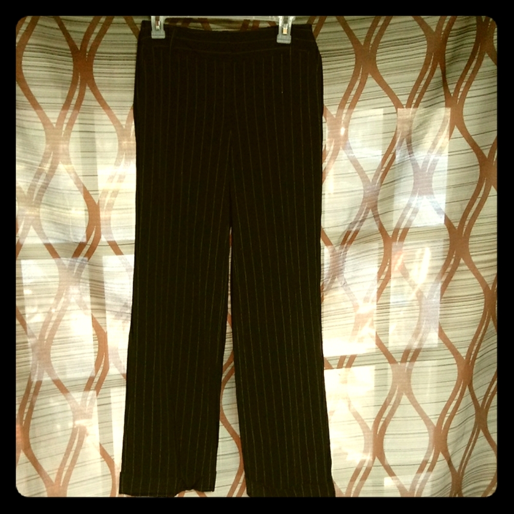 Spiegel Black Pinstripe Pants